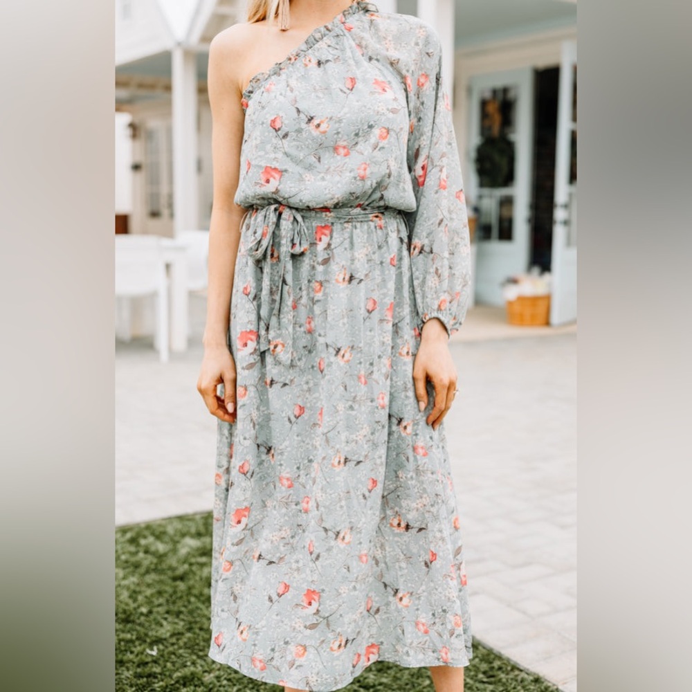 One Shoulder Midi Dress
